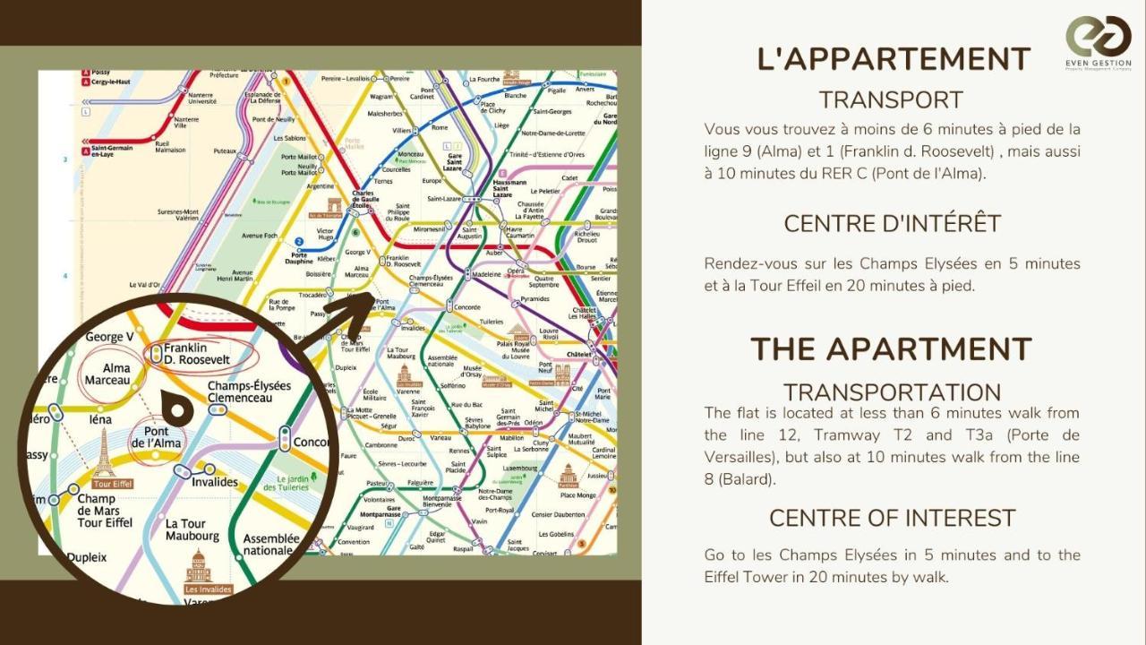 Champs Elysees!Montaigne, New Luxurious 6Pers Flat Paris Luaran gambar